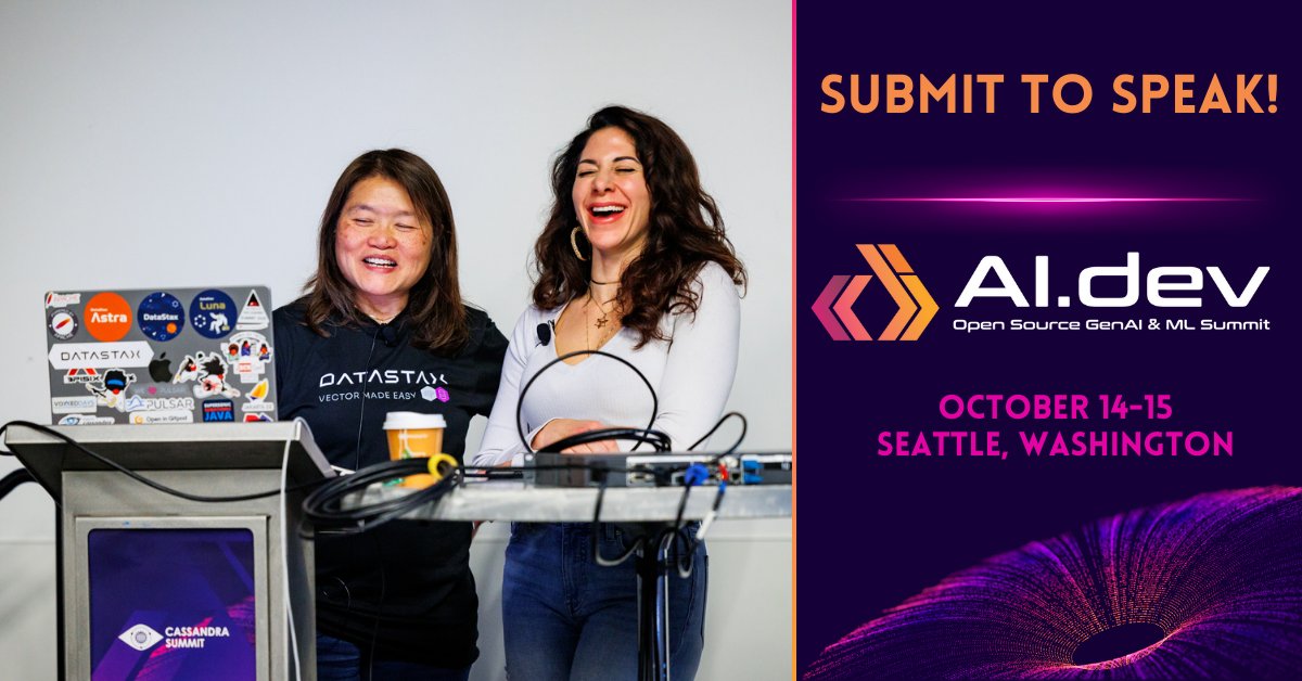 Speaking at #AIDev North America is FUN! Bring your #AI knowledge to Seattle from October 14-15. We're looking for speakers to cover topics on foundations, frameworks + tools for #ML, #MLOps, #DataOps, #GenAI, #AutonomousAI & more. Submit by July 2: hubs.la/Q02ttN050.