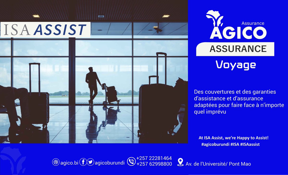 Nous sommes votre assureur, notre boulot c'est l'assurance, si vous voulez voyager avec sérénité alors pensez grand et choisissez AGICO. #assurance_voyage