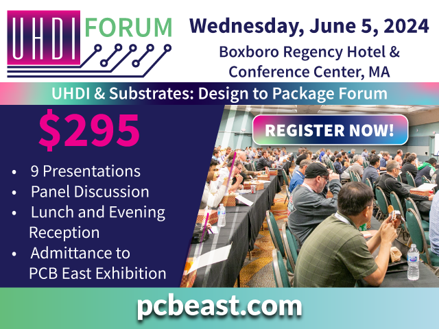 A novel new #dielectric #buildup material offers substantial improvements in #signalintegrity, #powerefficiency, and #reliability. Learn more at the @PCEAssociation's #UHDI and #Substrates: Design to Package Forum, June 5 in Boxborough, MA. 

#ultrahighdensityinterconnet