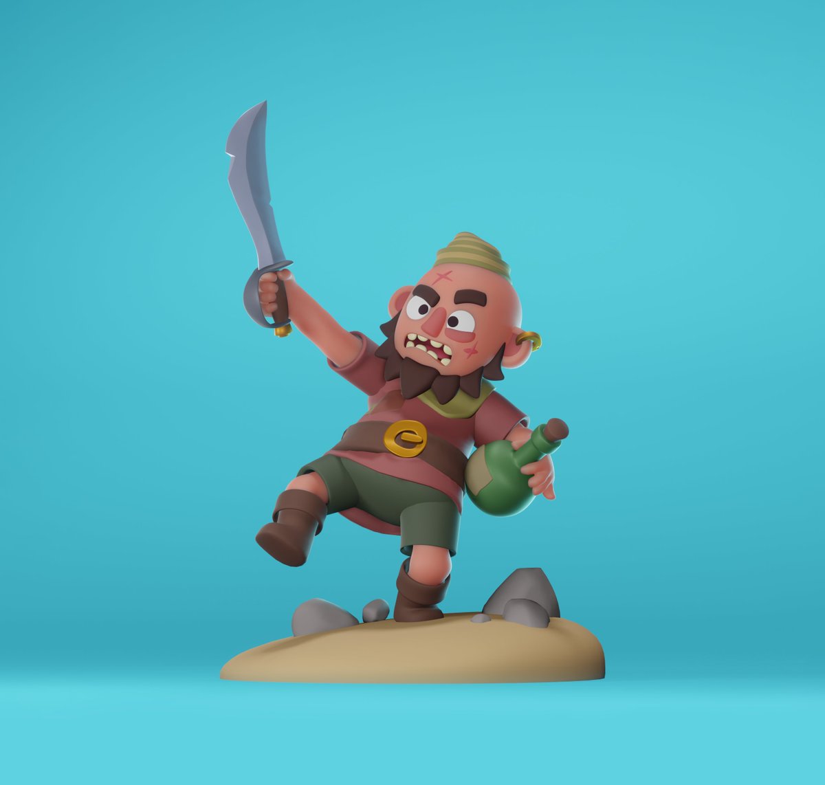 Trying out scuplting in blender, a bit of a different workflow than Im used to but it's a lot of fun! 
#b3d #illustration #characterdesign