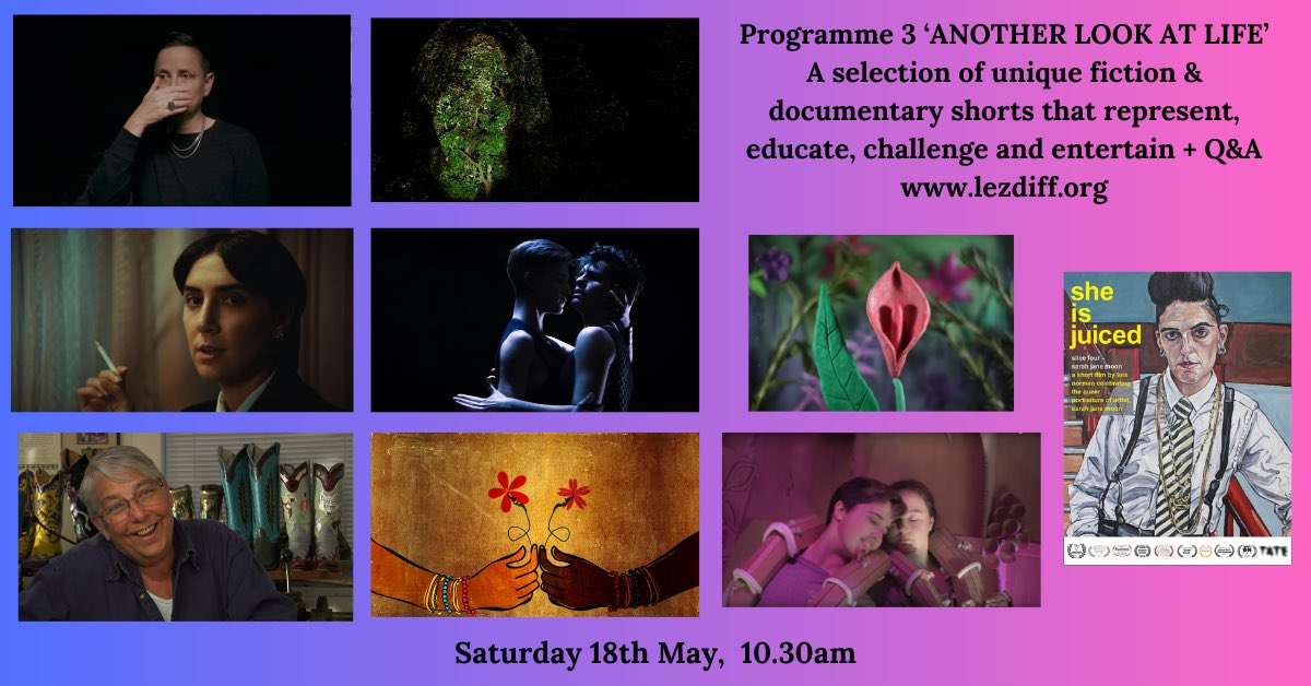 Join us at LezDiff 10.30am Sat 18th May for a unique programme of quirky short fiction films followed by 3 short documentaries about lesbian, bisexual and queer makers of Art &amp; Craft. Atrium campus USW #lezdiff #lezdiff2024 #lesbianartsfestival #lesbian.  lezdiff.org/more-on-short-…