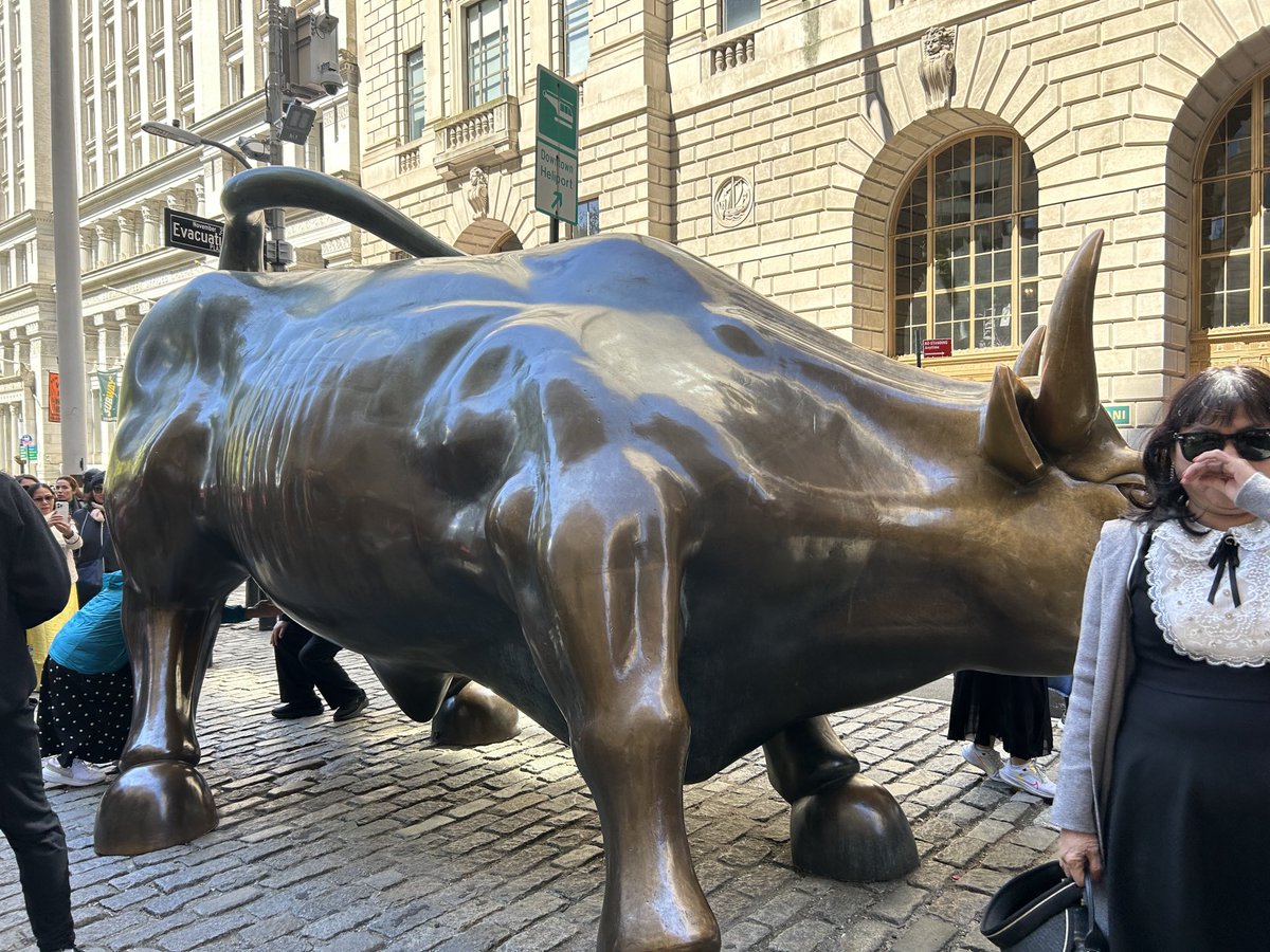 ibhsb's tweet photo. A walk through the Financial District — many touched the bull for good luck. https://t.co/7ODH6qO2Zb