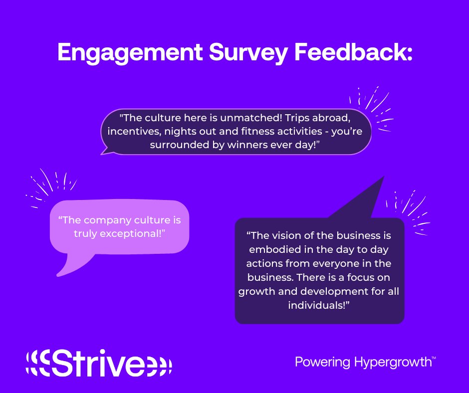 🔥 Strive are Hiring! 🔥

In a recent external engagement survey, 100% of Strive's staff reported they were 'highly engaged' at work - please get in touch with us if you’d like to learn more!

#scalewithstrive #recruitment #recruitmentmanchester #internalengagement