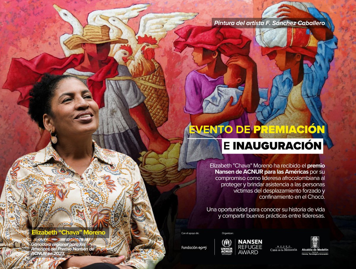 En #Medellín 🇨🇴 <a href="/AcnurColombia/">ACNUR Colombia</a> <a href="/AlcaldiadeMed/">Alcaldía de Medellín</a> <a href="/CasadelaMemoria/">Museo Casa de la Memoria</a> celebramos el encuentro "Convergencias: del desarraigo al liderazgo de mujeres que construyen paz y memoria"🕊️

Un espacio con <a href="/Chavachampa/">Elizabeth Moreno Barco</a> premio Nansen 2023 y mujeres lideresas para el intercambio experiencias🙋🏿‍♀️🙋🏾‍♀️🙋🏽‍♀️