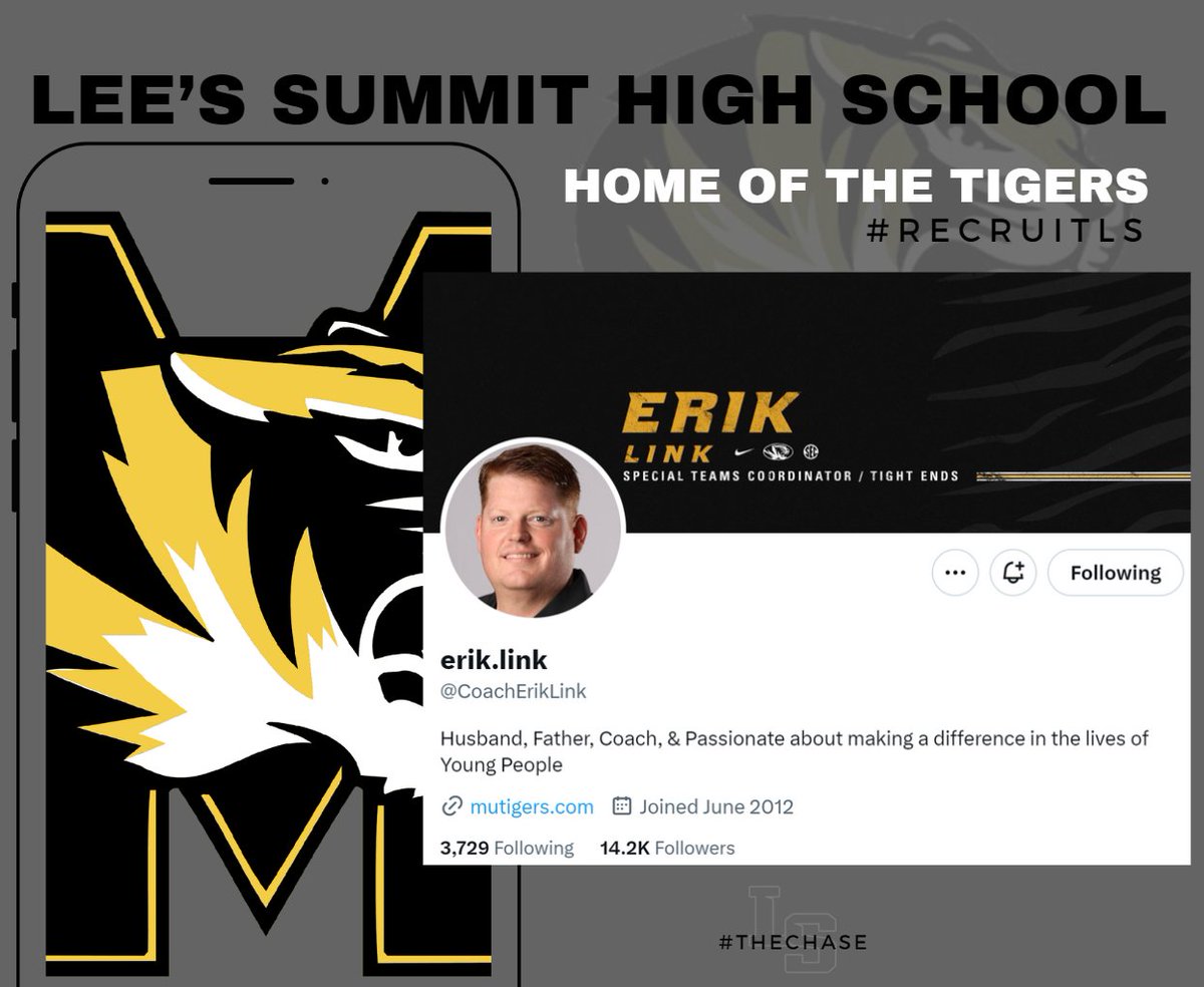 Home State Tigers were on Campus today! Appreciate Coach Link from the University of Missouri coming in and spending some meaningful time with our Guys! #RecruitLS @CoachErikLink @lstigerfootball @MizzouFootball