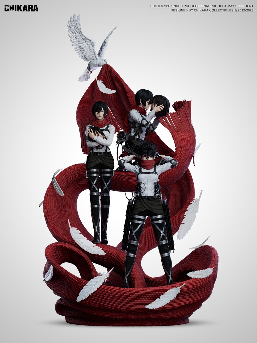 ModouGK's tweet photo. 产品:三笠阿克曼 -再见，艾伦
1/6的版本。围巾:高28厘米，宽14厘米，深14厘米:价格:980元
1/6的版本。抱头:高28cm，宽14cm，深14cm;
价格:880元
1/6的版本。亲吻:高18cm，宽14cm，深14cm:
价格:980元
订金 450元

预定日期:2024年4月25日;

【重要提示】购买三个动态，可以得到一个大围巾底座: https://t.co/JQ52neNvQx