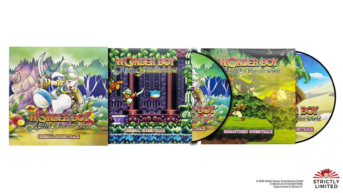 🎵✨ Get your hands on the exclusive Wonder Boy: Asha in Monster World 2 Disc LP set, available only through SLG. This unique collection features fantastic music composed by Shinichi Sakamoto. The set comes in a clear sleeve and ships immediately 🎶 ecs.page.link/9fqeo