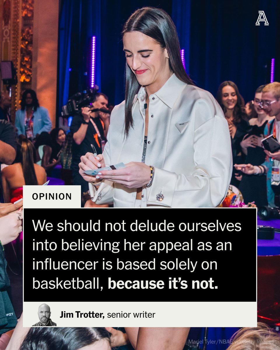 TheAthletic's tweet photo. Caitlin Clark’s attractiveness to corporations is heightened by the fact that she's a White woman who's dominated a sport that’s viewed as predominately Black, Jim Trotter writes.

But this isn't a disparagement of her accomplishments.

More on the nuance: https://t.co/UtkTJKdkef https://t.co/RtfGcVmeTv