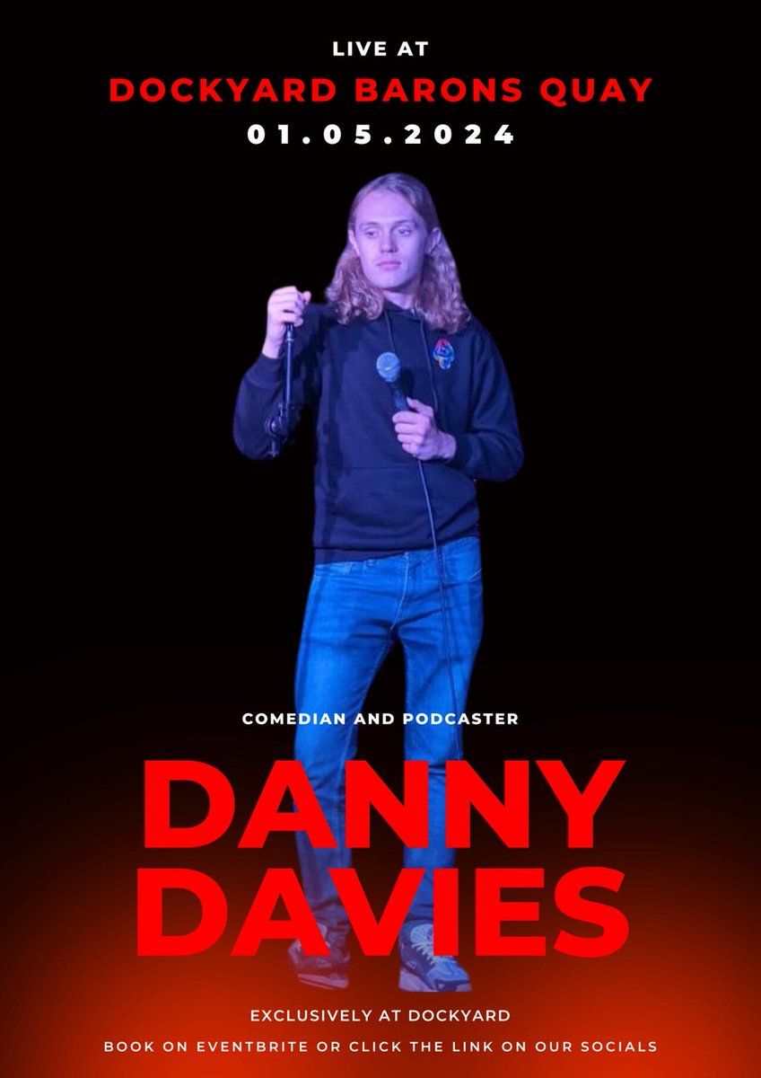 🎙️ The Dockyard presents Danny Davies 🎙️ Join @thedockyardbq for some laughs with comedian and podcaster Danny Davies! Tickets here 👉 loom.ly/d5IXkdo From 8:30pm 01.05.2024
