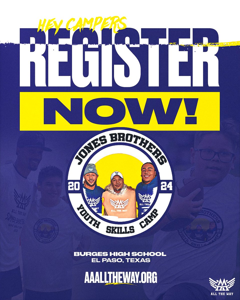 Registration #2 for the 2024 Jones Brothers Youth Skills Camp is OPEN! 🏈🏀 Missed last week’s registration? Register now for FREE: loom.ly/S5JgX2U. @Showtyme_33 @My_Tyme10