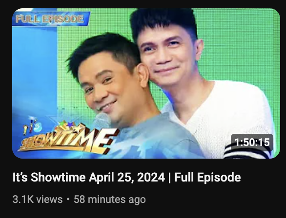 itsShowtimeNa's tweet image. It’s Showtime April 25, 2024 | Full Episode

Ogie in his clout chasing era 😆 juskoo kuys vhong!!! 

WATCH FULL EPISODE HERE: 
youtu.be/d_iMQ1gR9HA