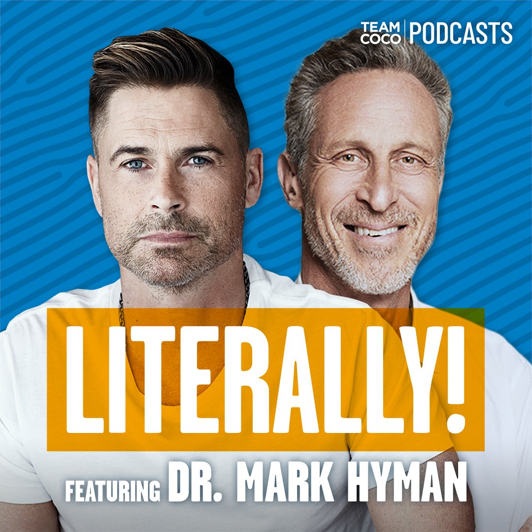 Today on #Literally @RobLowe is entering his 60s and committing to a better diet with the help of the esteemed @drmarkhyman. They discuss the Ozempic revolution, the real key to longevity, what foods to avoid, and more. Listen: listen.teamcoco.com/drmark