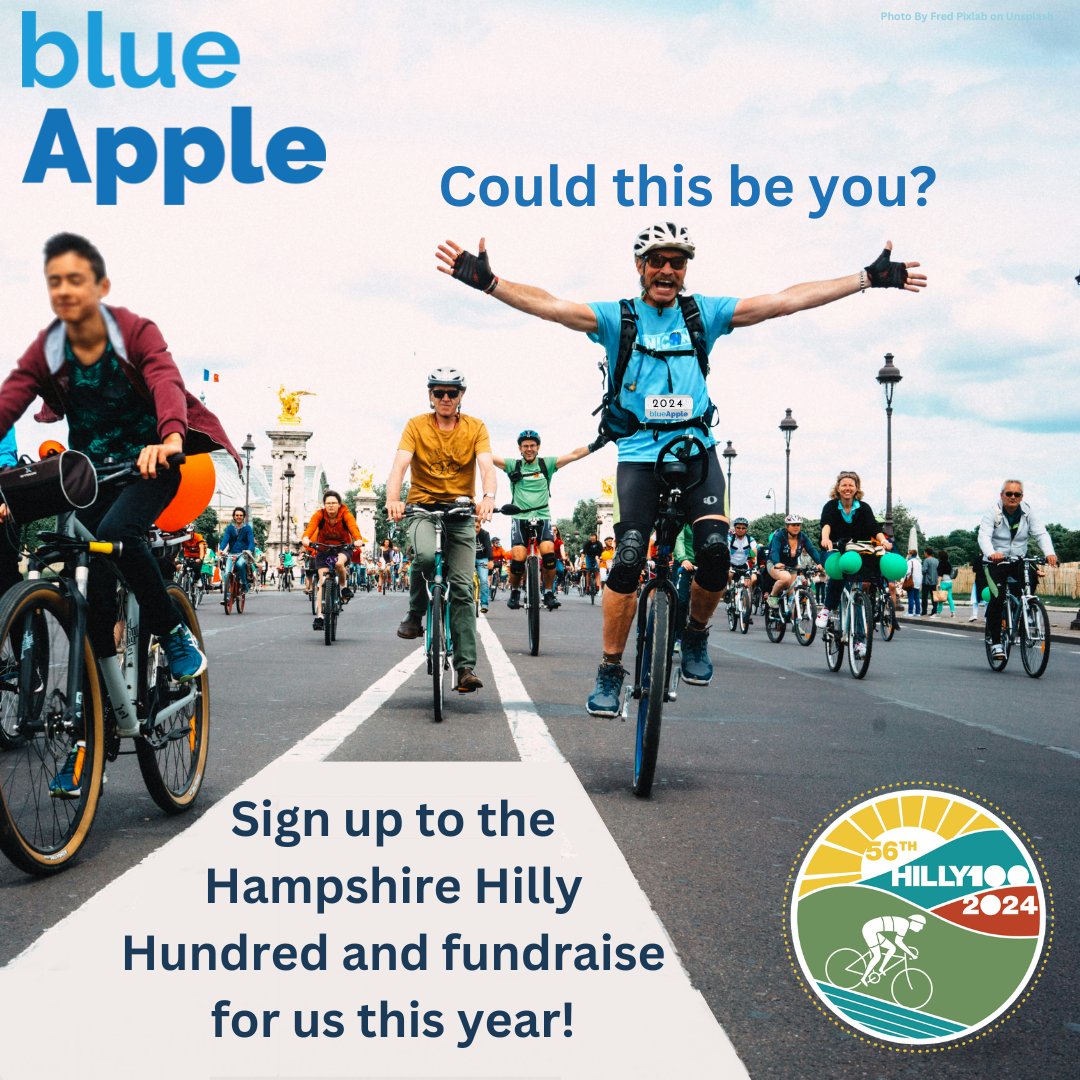 Thinking of signing up to the #HampshireHillyHundred? We are looking for avid cyclists to take part in this event and fundraise for our charity. If this could be for you, email us: communications@blueappletheatre.com Or check out our fundraiser page: blueappletheatre.com/fundraise