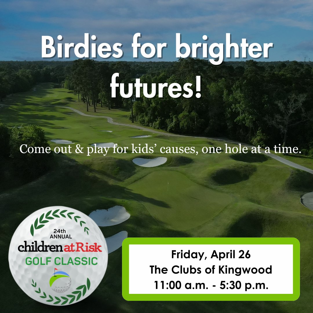 Ready to tee up for a cause? It's your last chance to join us for our Annual CHILDREN AT RISK Golf Classic and take a swing at winning a shiny new BMW from Advantage BMW! Click the link for all the exciting details. ow.ly/E0X450RgHhJ