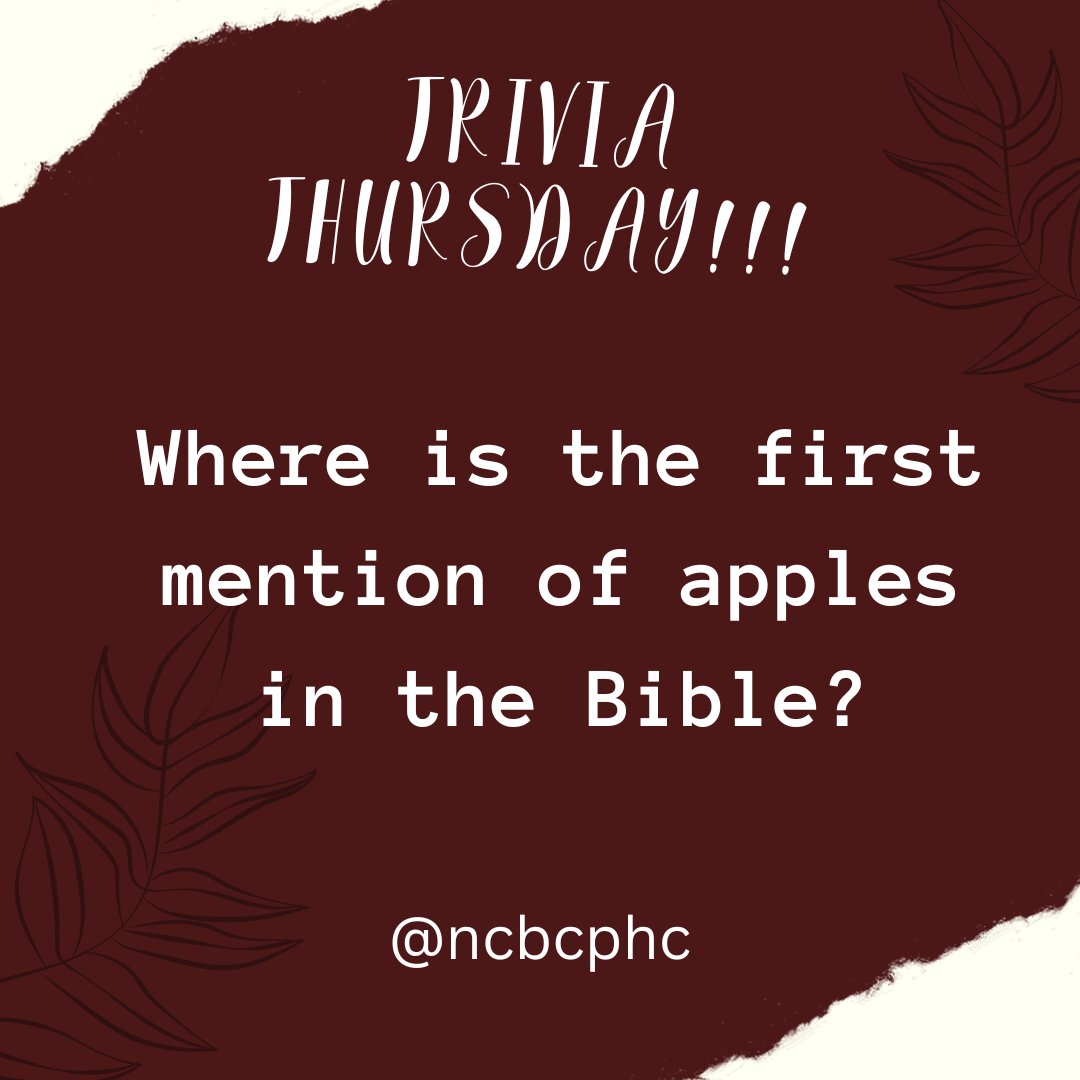 As much as you love apples, how sure are you that God spoke about it in the Bible?

If you are, the comment section is yours 🎤 and there's a gift for you if you're right💁🏾‍♀️
#triviathursday
#bible
#games
#ncbcphc