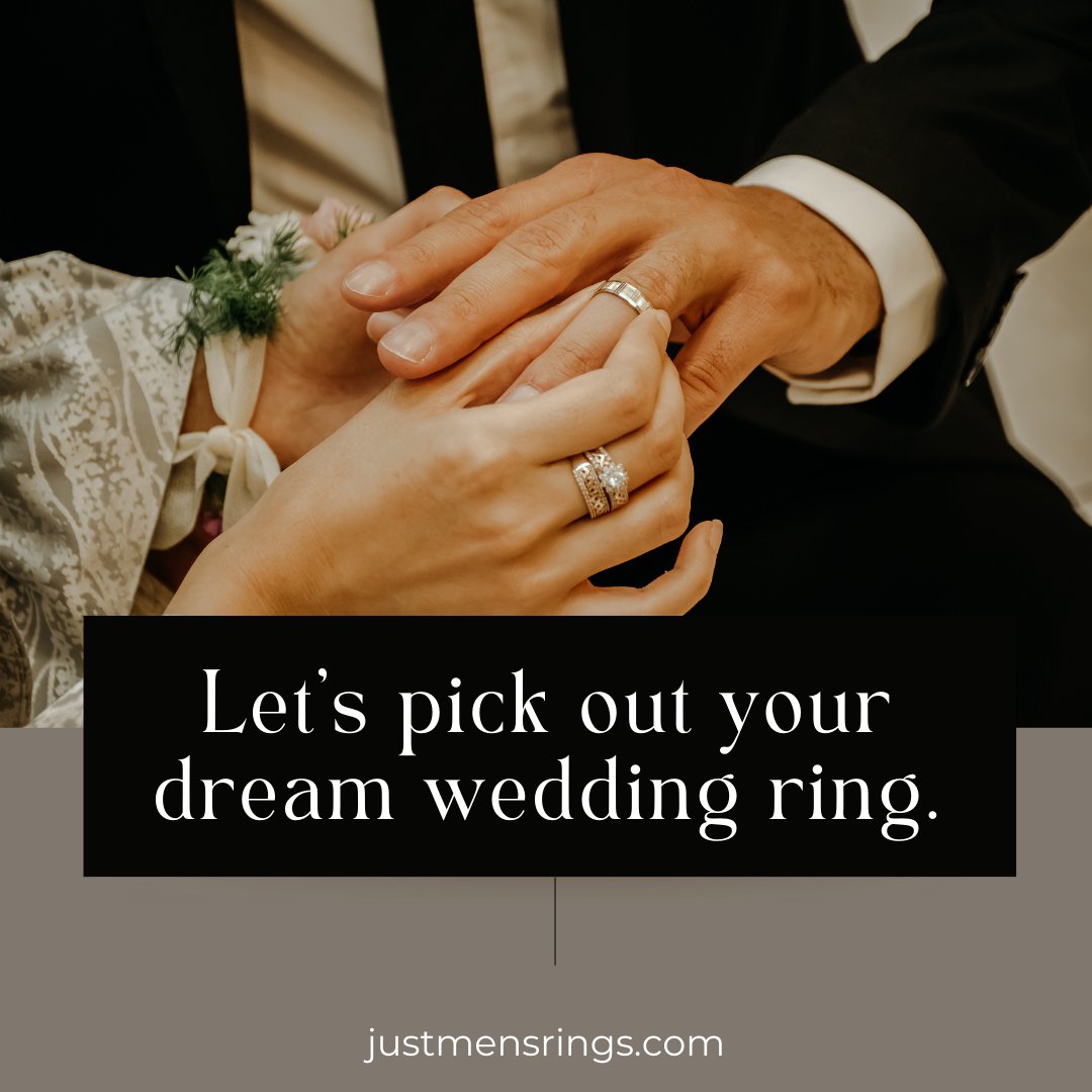 🤵 Gentlemen, let's find the ring that matches your dreams! 💍 Planning your wedding is about more than just the big day—it's about finding the perfect symbol of your love and commitment.  
.
#GroomStyle #DreamRing #WeddingPrep #MensWeddingRings