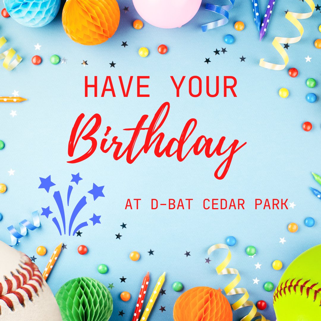 Give your athlete the gift of baseball and join us for a birthday celebration they won't forget! Learn more at DBATcedarpark.com #ItsWhereThePlayersGo #BaseballParty #SoftballParty