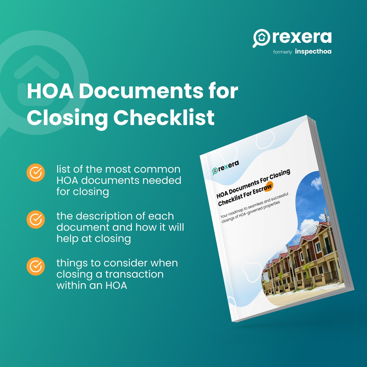 WeAreRexera's tweet image. We created HOA Documents checklist to help escrow professionals understand and keep track of each HOA document during closing🔎

No nonsense, straight to the point, easy-to use, and all yours for free🎯

Your checklist is available here👉bit.ly/49SqmuI

#hoa #hoadocs