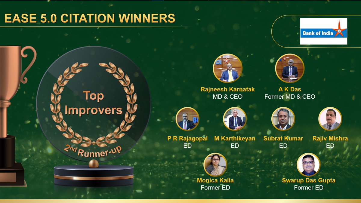 𝐏𝐫𝐨𝐮𝐝 𝐭𝐨 𝐛𝐞 𝐁𝐎𝐈𝐚𝐧☺️ Star 🌟 will always shine🎊 @BankofIndia_IN glorious journey towards #growth continues 🎉 by securing the #3 position for Top Improvement in EASE 5.0 reforms. Kudos to the whole team for this achievement!