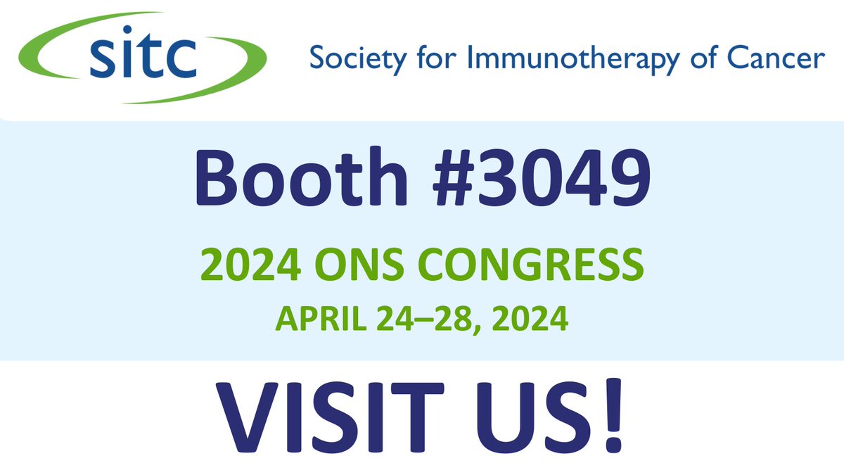 Stop by the #SITC booth 3049 at #ONS24 and learn all about our resources for nurses and Advanced Practice Providers including our ACI series! #ONS24 #immunotherapy #cancerresearch