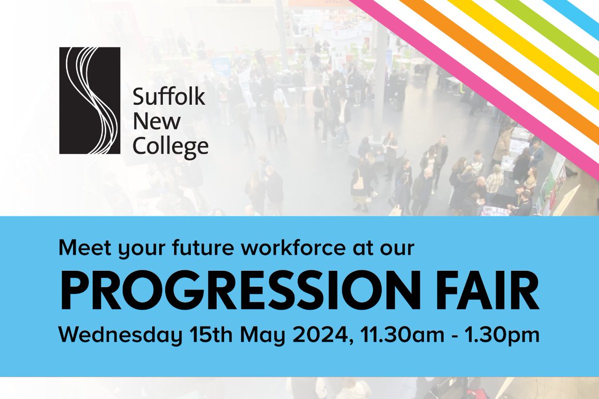 📣 Calling all local employers and training providers. Suffolk New College would like to invite you to our Progression Fair to host an information stand. 🔗 Follow this link to register your place tinyurl.com/ProgressionFair  For further information email employers@suffolk.ac.uk