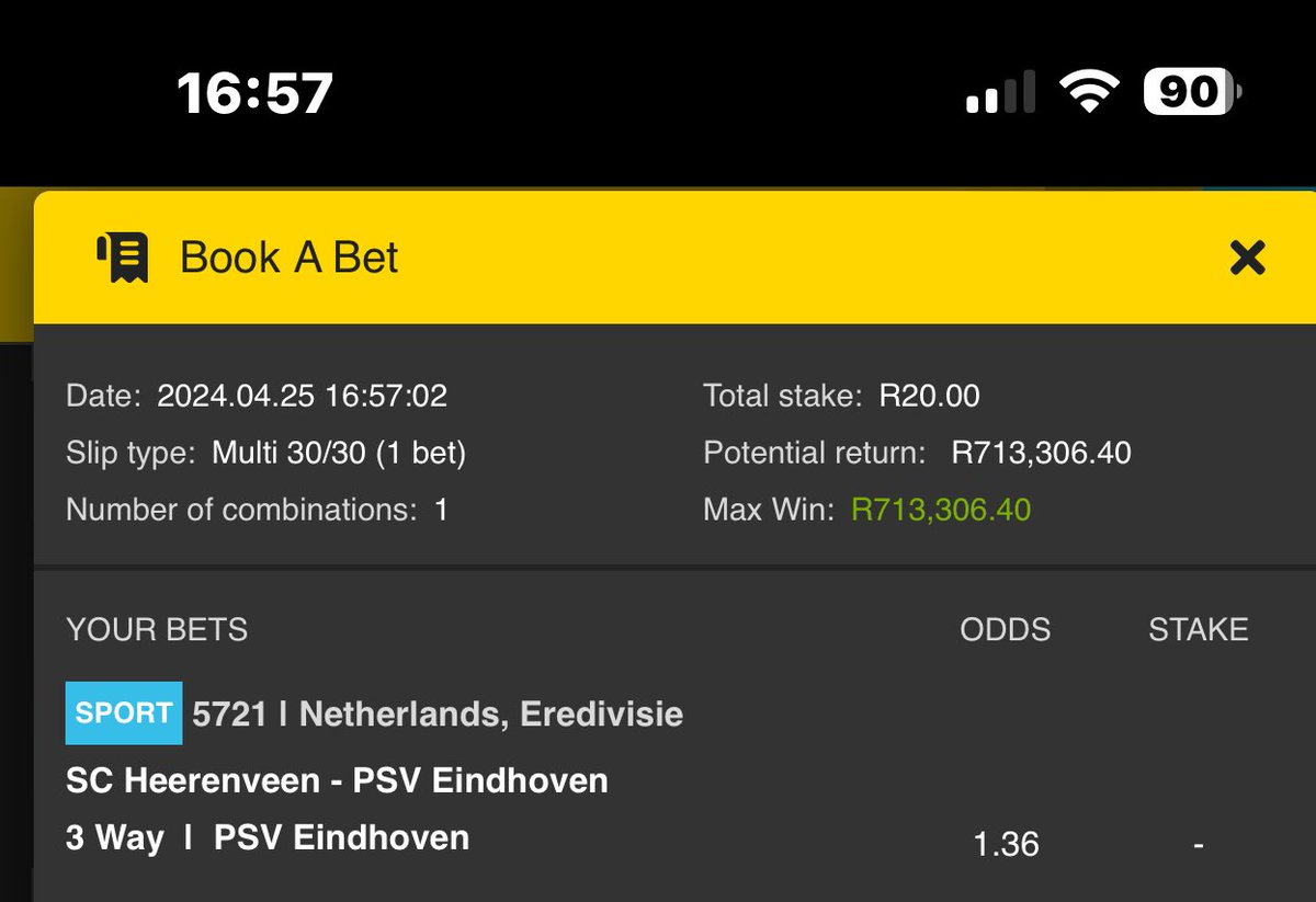 Let’s cook this one together. Have your say in the comments section 👊🏽 First game: 19:00 🟡Copy this betslip using the link👉 Book a bet easybet.co.za/share-a-bet/71… 🟡Betcode👉 717282 🟡Promo Code➡️ ROYAL 🟡TO OPEN A NEW EASYBET ACCOUNT ➡️ ebpartners.click/o/HwAwoR #YellowArmy…