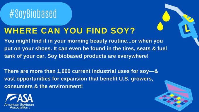 Want to see what soy biobased products are made in your area? Check out this map from USDA’s @BioPreferred program: ow.ly/8itj50QORYU #SoyBiobased #USSOY #Bioeconomy