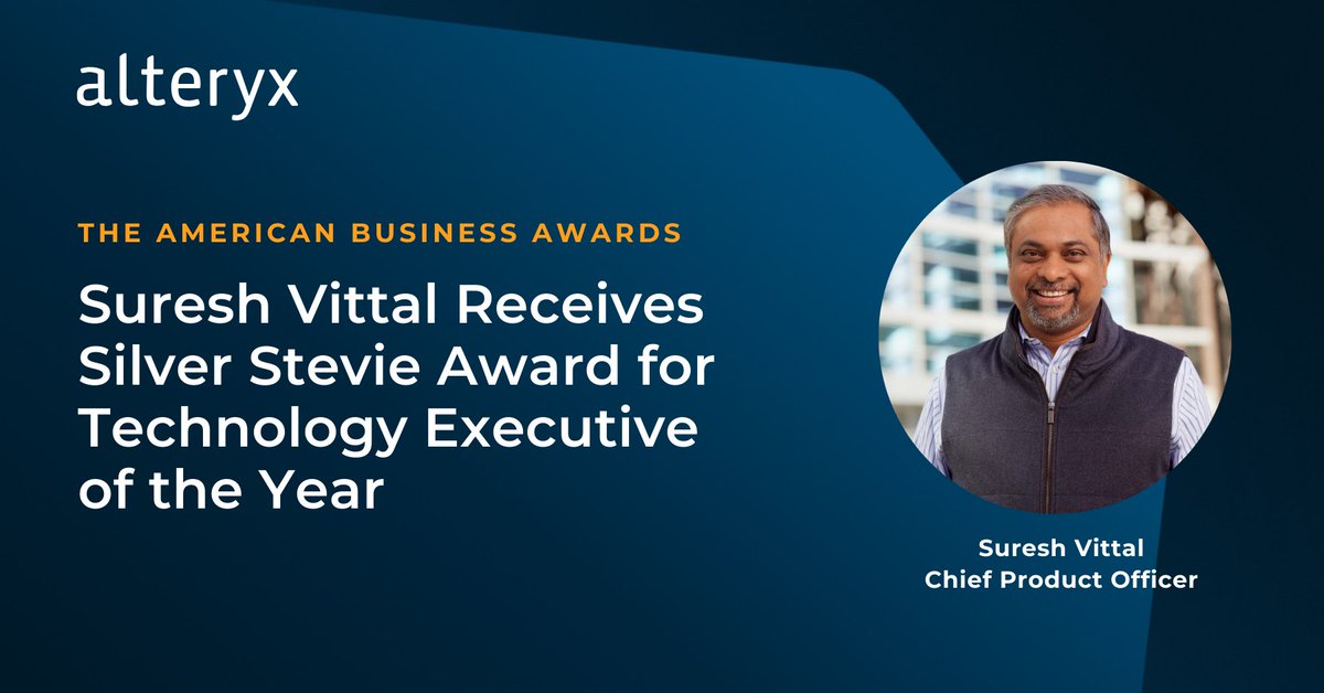 Congrats to our Chief Product Officer Suresh Vittal! Suresh has been recognized as a Silver Stevie Award winner in The 22nd Annual American Business Awards®️ for Technology Executive of the Year! Learn more about the award: ow.ly/LCR550Rnq5h #TheStevieAwards