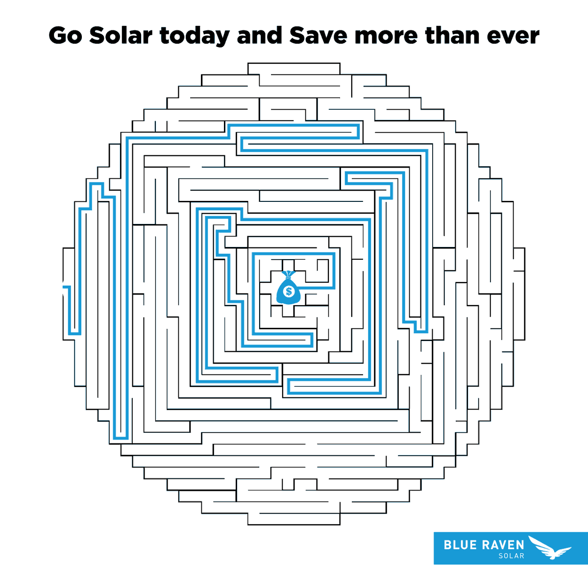 Feeling lost in a maze of high energy bills? We get it! ⚡️ Partner with Blue Raven Solar and we will guide you to a brighter future. Our solar solutions create a clear path to savings, so you can stop getting lost. 🕶️ #SolarSavings #EnergyBill #GoSolar