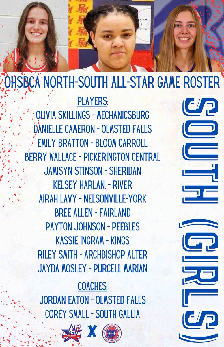 Our annual North-South All-Star Games will be played at Olentangy Liberty High School tomorrow night. Girls will tip-off at 6:30 PM with the boys game to follow. Here are official rosters….