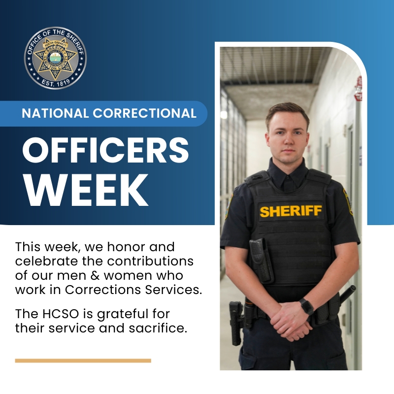 This week is National Correctional Officers & Employees Week! Please join @AGarrettSheriff & the @hcsotn as we recognize our corrections personnel who work tirelessly in the Hamilton County Jail & Detention Center to keep the inmates in our custody and our community safe.