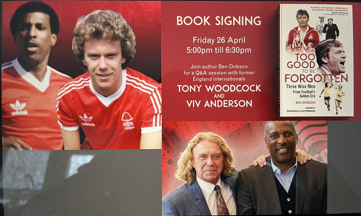 @GaribaldiRed_ @Sarah_Clapson Quick reminder of the Tony Woodcock and Viv Anderson event at @WaterstonesNG tomorrow night from 5pm. Please come and join for nostalgic chat