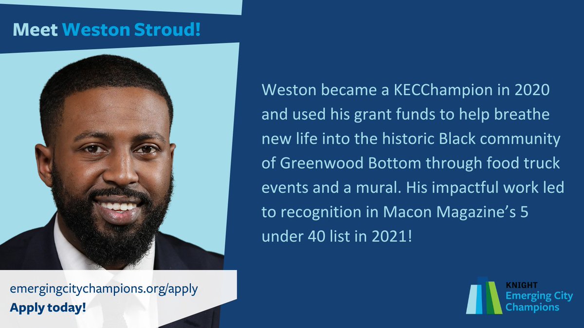 2020 alum Weston S. used his funds to help activate his community through food truck events and public art. Have a #revitalization, #publicspace or #economicopportunity idea to transform your U.S. city? 🔗: emergingcitychampions.org/apply