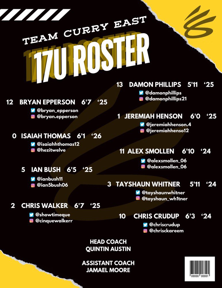 We are excited to announce our 17u-Austin roster for the 2024 grassroots season! #EastsideBoyz⚫️👨🏽‍🍳🟡 @BigShotsGlobal @HereGoJayAgain @PrepHoopsNC @Phenom_Hoops @hoopseen @HoopSeenJuJu @colbylewis20 @BucketReel @8Ballahoopinsi1 @WakesFinest @rod_bridgers @CHC3 @icoach_iq