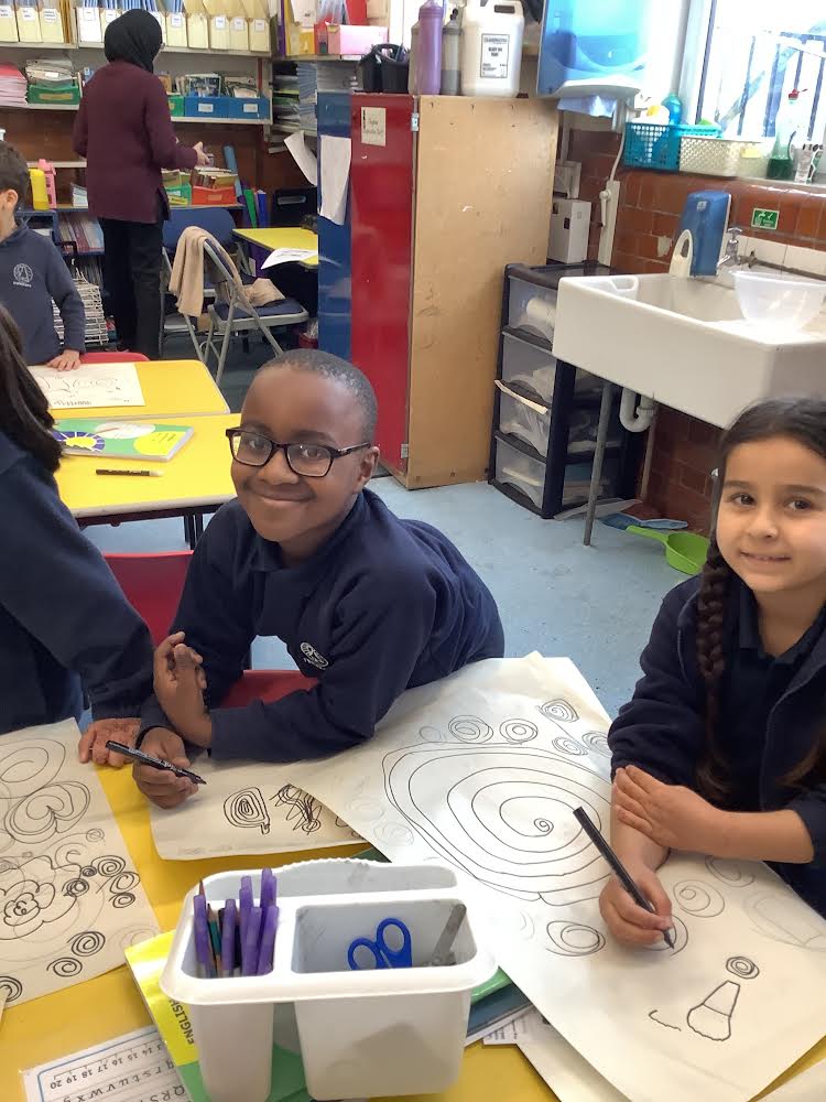 In art in Yr2 <a href="/fircroftSW17/">Fircroft Primary</a> we have been doing lots of collaborative art work. We have been using our whole bodies to draw spirals inspired by nature. We also drew huge connecting circle art work inspired by Molly Haslund.