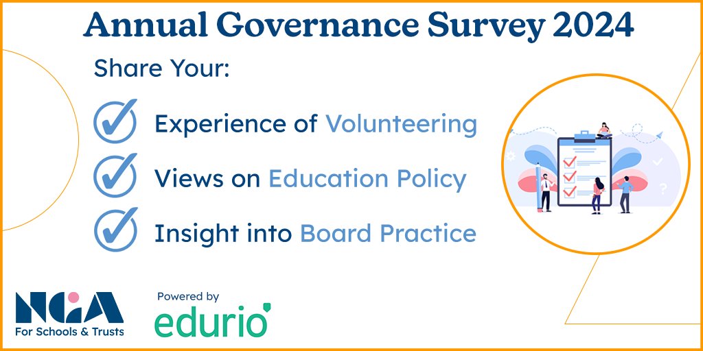 📢Spread the word! 📢 Our 14th Annual Governance Survey is live for all governors and trustees in England to complete. Your opinions are vital for us to help make the changes YOU want to see in schools and trust governance! Share your voice: 🗣️nga.org.uk/GovernanceSurv…