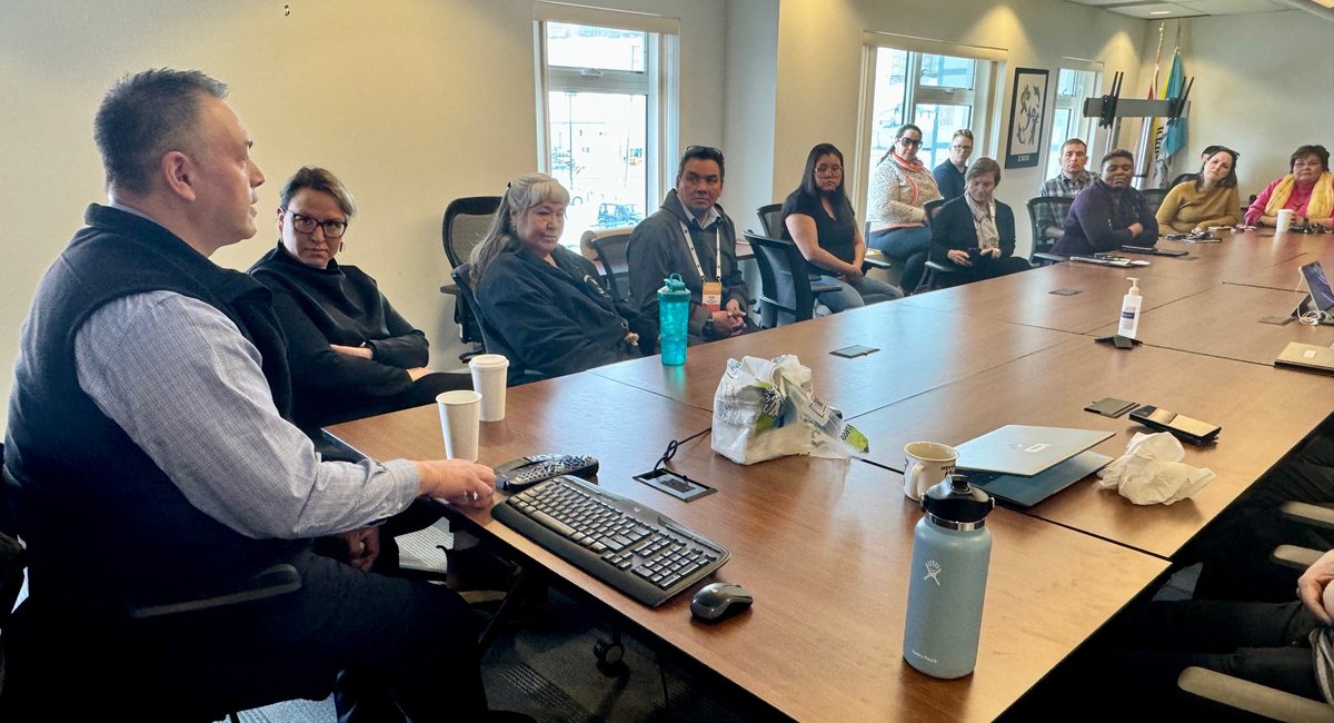 Crawford Patkotak and members of the #Arctic Slope Regional Corporation gave a presentation to CanNor staff during the #Nunavut Mining Symposium in #Iqaluit. The @ASRC_AK manages business, lands, resources and investments for its 14,000 North Slope Iñupiat members in Alaska.