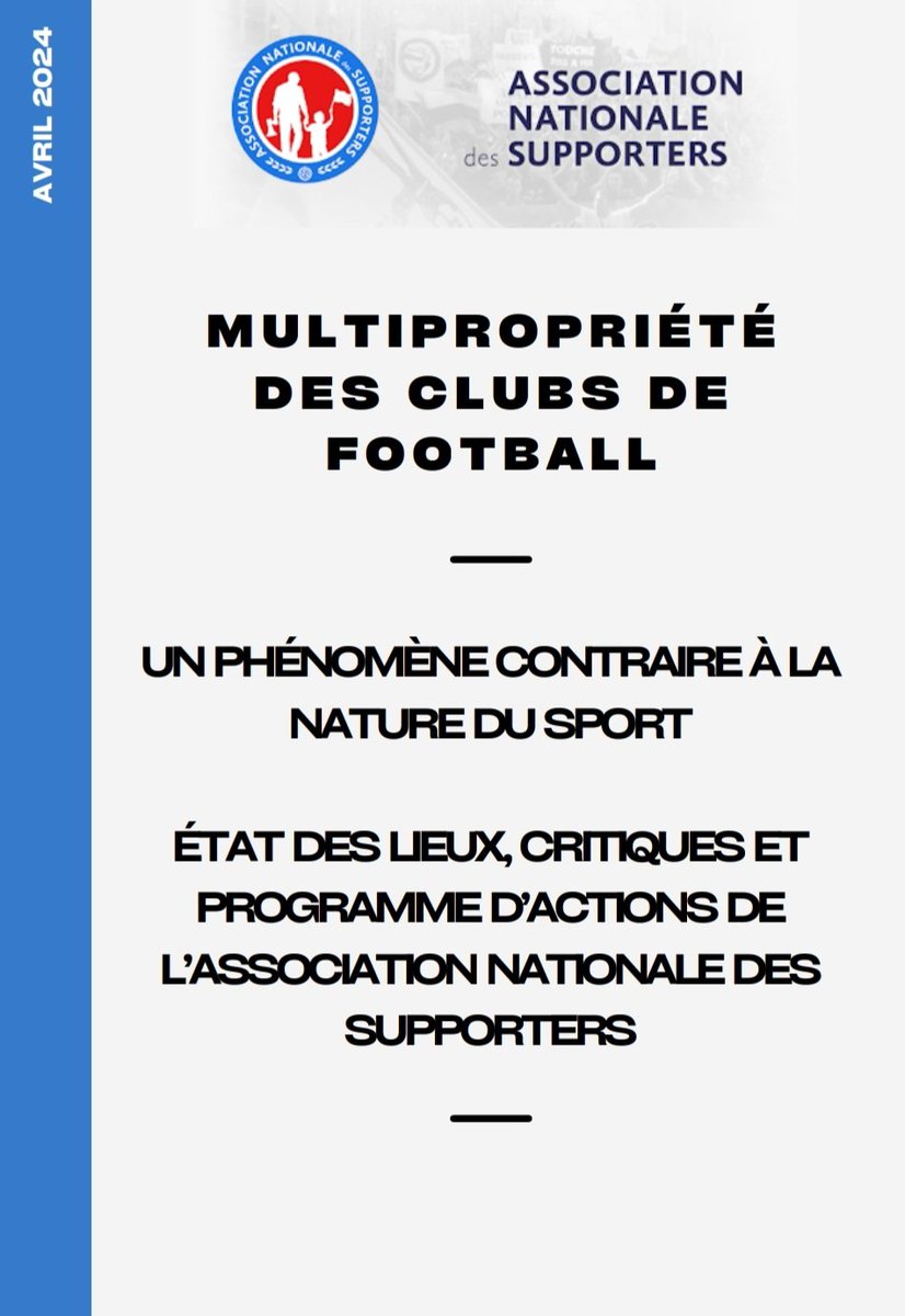 Constats, critiques et propositions : l'association a travaillé sur un livret pour permettre à tous de mieux appréhender ce sujet essentiel. 

Livret téléchargeable ici : association-nationale-supporters.fr/travaux-ans/