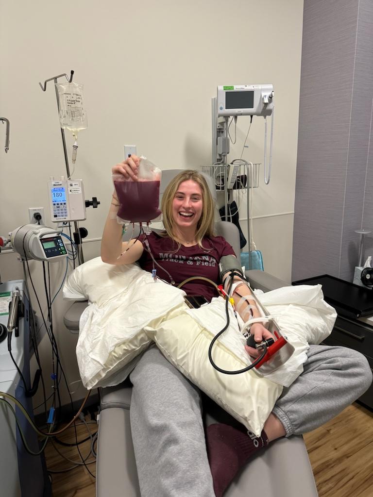 Griz football will be out on the oval today. Be like Brooke, and sign up to help save a life! 📰 bit.ly/3W8OQwz #GrizTF | #GoGriz