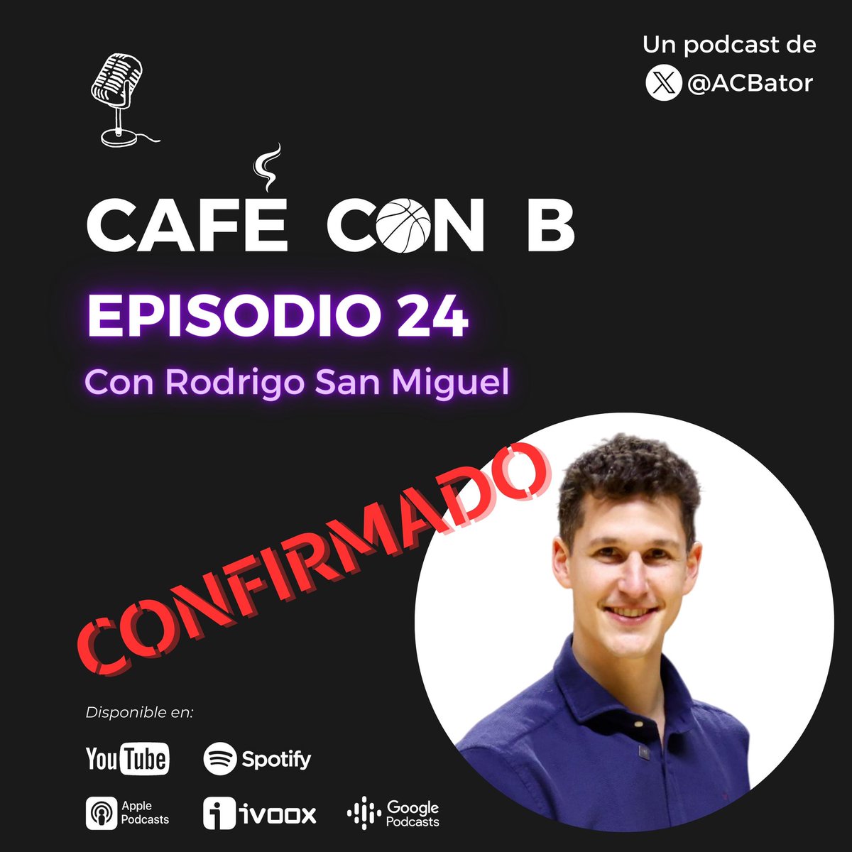 24º invitado de #CafeConB confirmado‼️ ✅ RODRIGO SAN MIGUEL ✅ @Rodsanmi00 Exjugador de clubes @ACBCOM como @RVBaloncesto @BasquetManresa @valenciabasket @UCAMMurcia @CB1939Canarias @CasademontZGZ 👌🏻🏀 Como siempre, abierto a vuestras preguntas 😉✍️🏻