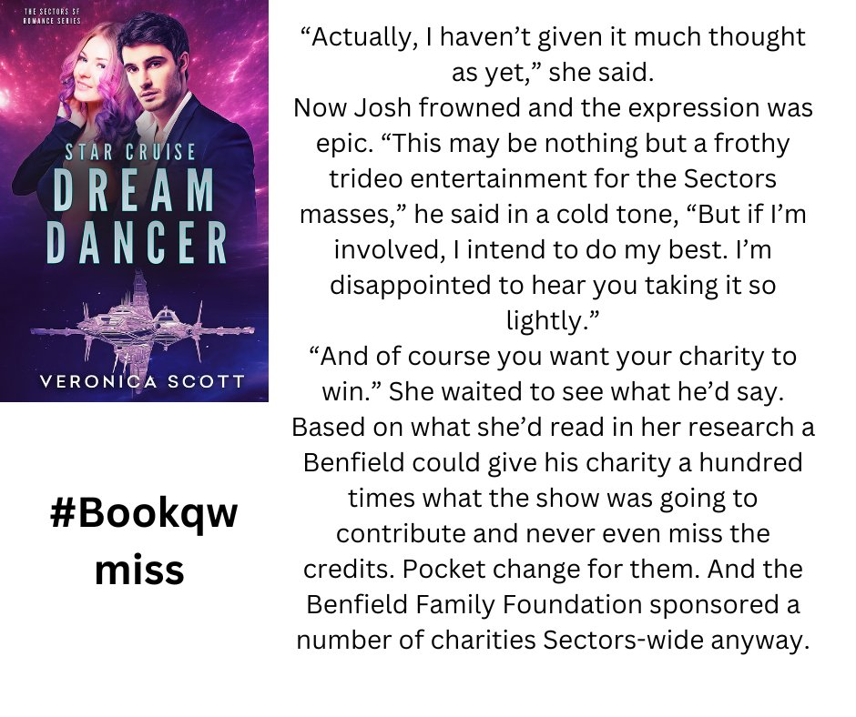 #Bookqw 'miss' from STAR CRUISE DREAM DANCER...a billionaire, a dancer and a dance contest on an interstellar cruise ship...