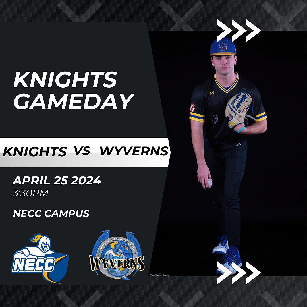 Knights will host Quinsigamond on the NECC Haverhill Campus today. First pitch is scheduled for 3:30pm. See you there!