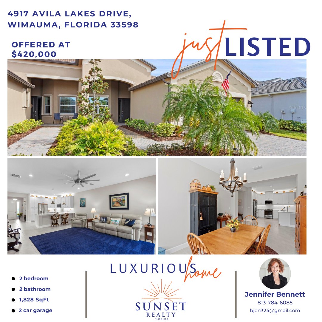 New price adjustment! Why wait to build when this beautifully maintained, immaculate villa is move in ready right away? The Open Floor plan leading directly into the Great Room is significant in size for entertaining sarasotasunset.com/properties/lis… 
#Wimuama #justlisted #forsale
