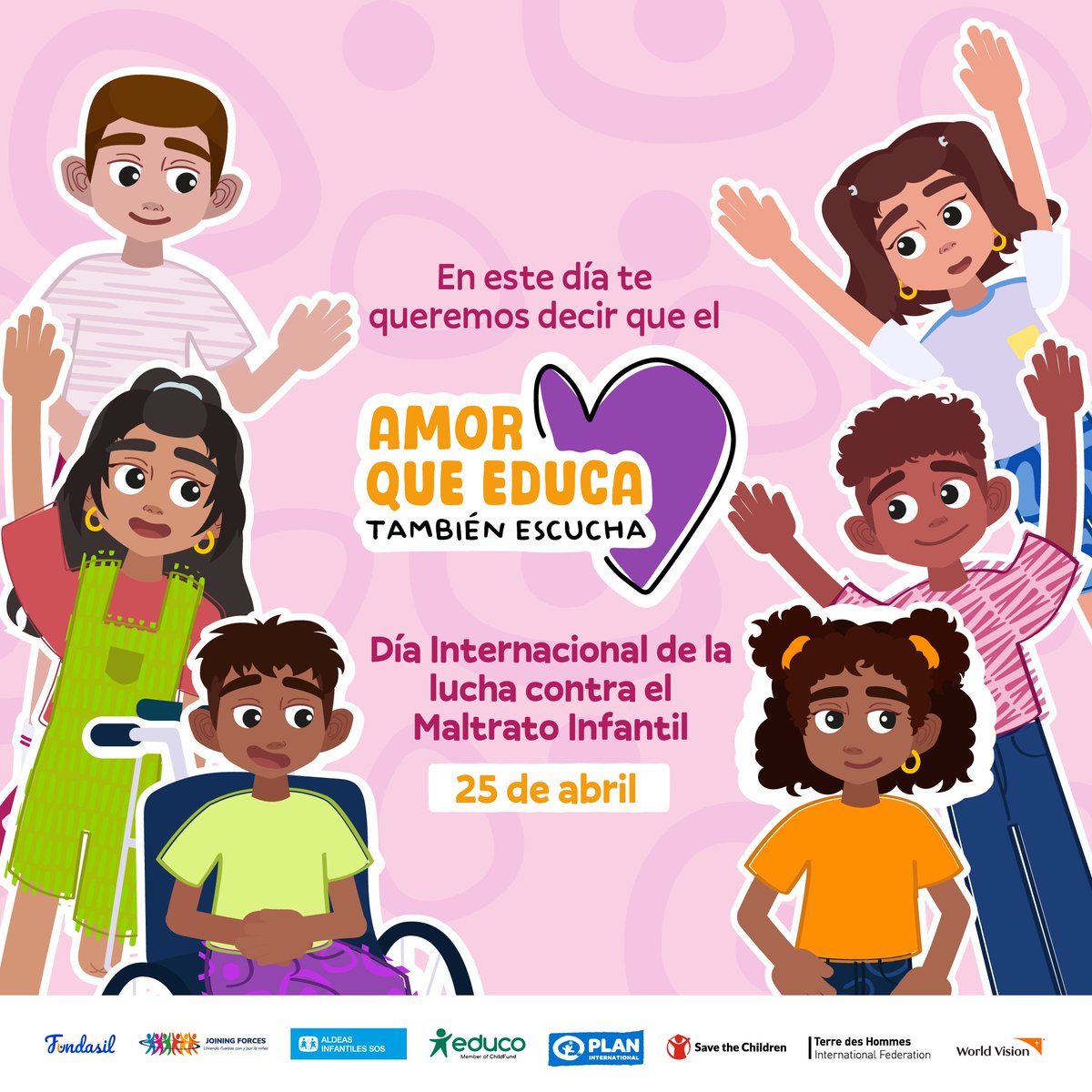 En el Día Internacional de la Lucha contra el Maltrato Infantil queremos recordarte que velar por los derechos de las niñas, niños y adolescentes es deber de todas y todos. 👧🏻🧒🏽👶🏼🫱🏻‍🫲🏼✨
Recuerda que el amor que educa también escucha 💜
#CrianzaPositiva  #JoiningForces