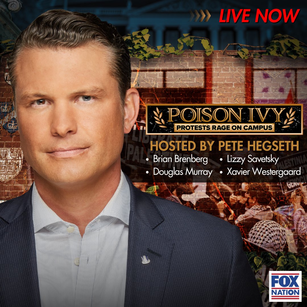 🚨 LIVE ALERT: @PeteHegseth and his panel dive into the chaos unfolding on Ivy League campuses. Join the conversation now on Fox Nation! bit.ly/48Rojai