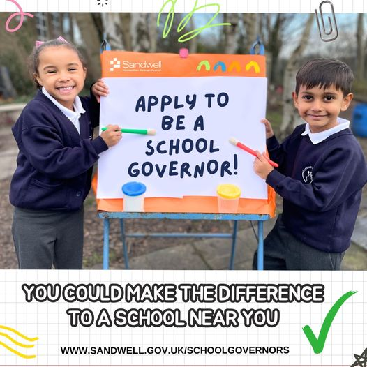❤️ Schools in Sandwell need people like you. 👉️ You could do something brilliant, volunteer to be a governor and help ensure all children receive the education they deserve. Find out how you can make a difference and apply at sandwell.gov.uk/schoolgovernors