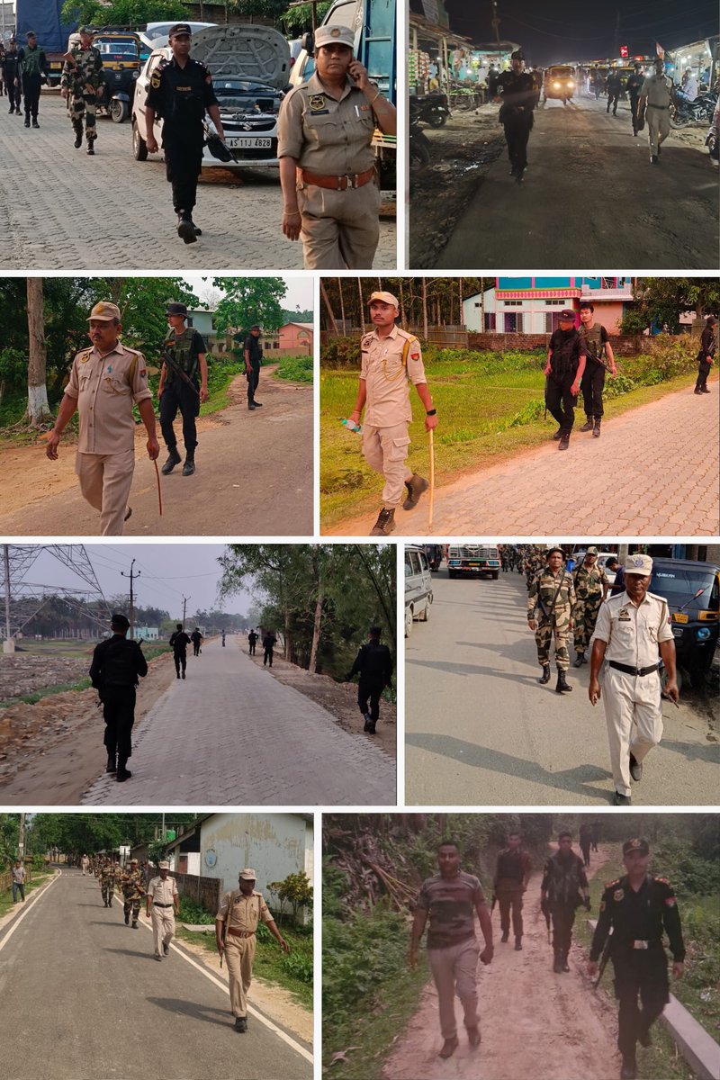 Cachar Police steered route marches across the district as part of area domination. @CMOfficeAssam @DGPAssamPolice @gpsinghips @KangkanJSaikia @assampolice