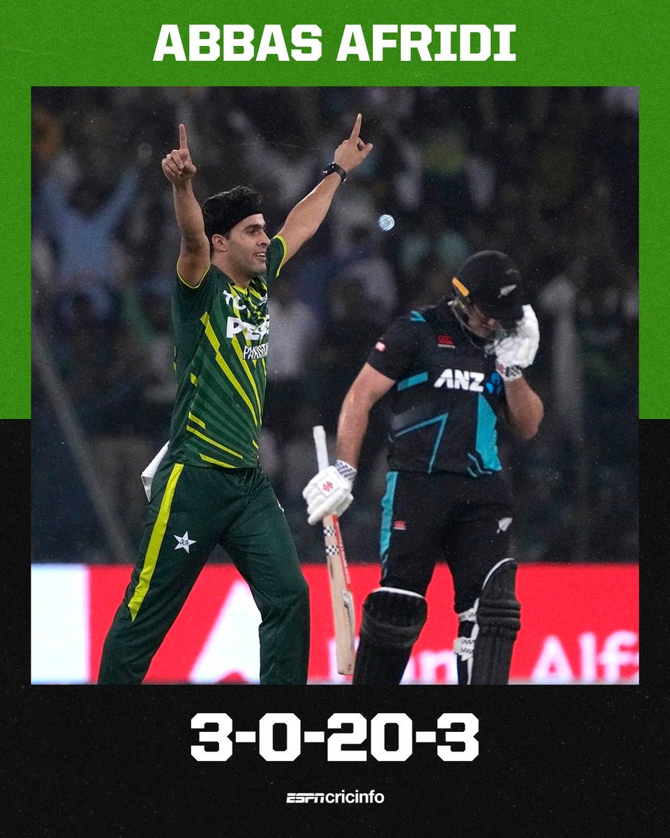 Abbas Afridi impresses as Pakistan keep New Zealand to 178/7 - will it be a comfortable chase tonight in Lahore? es.pn/PAKvNZ24-T204 | #PAKvNZ