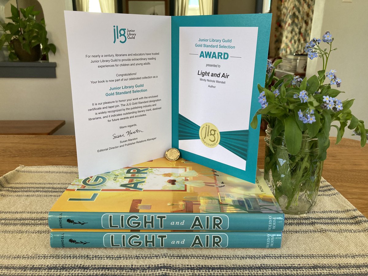 A fun (and shiny) bit of mail. Still so grateful to the Junior Library Guild, always so thankful for librarians! 🩵 #LightandAir #librarians #mglit #historicalfiction