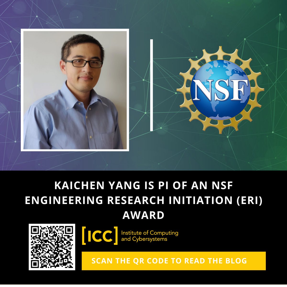 ICC_MTU's tweet image. Kaichen Yang (ECE) is the principal investigator of a new grant award from the National Science Foundation titled, “ERI: Towards Robust and Secure Intelligent 3D Sensing Systems”!

#Intelligent3DSensing, #RobustSecuritySolutions, #CyberPhysicalResearch